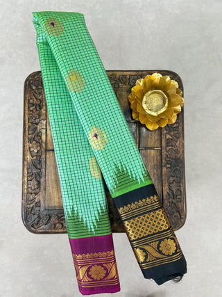 GADWAL PURE SILK HANDLOOM SAREE WITH GANGA JAMUNA BORDER