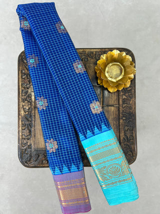 GADWAL PURE SILK HANDLOOM SAREE WITH GANGA JAMUNA BORDER