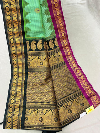 GADWAL PURE SILK HANDLOOM SAREE WITH GANGA JAMUNA BORDER
