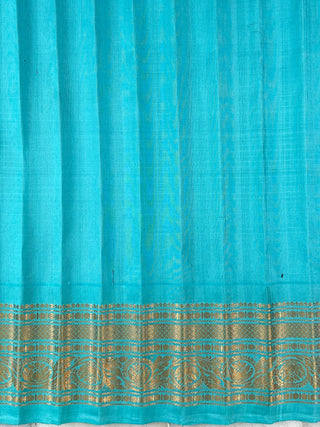 GADWAL PURE SILK HANDLOOM SAREE WITH GANGA JAMUNA BORDER