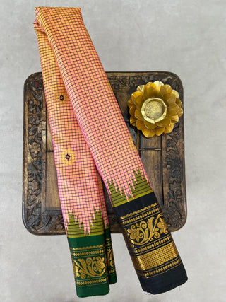 GADWAL PURE SILK HANDLOOM SAREE WITH GANGA JAMUNA BORDER