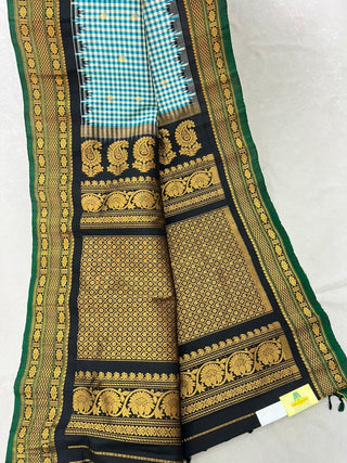 GADWAL PURE SILK GINGHAM CHECKS SAREE