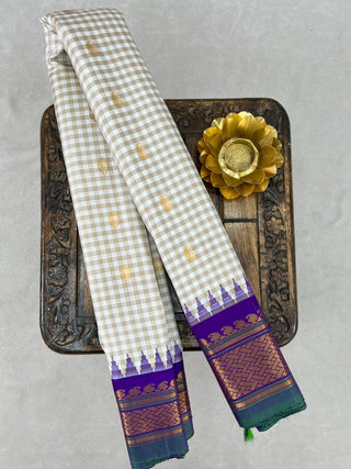 GADWAL PURE SILK GINGHAM CHECKS SAREE