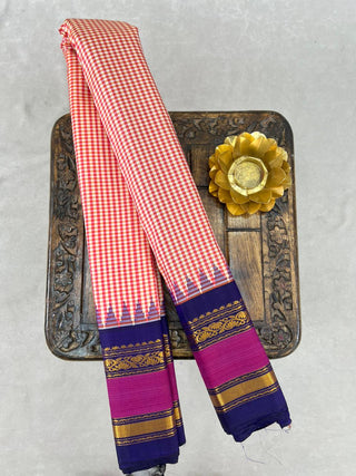 GADWAL PURE SILK GINGHAM CHECKS SAREE