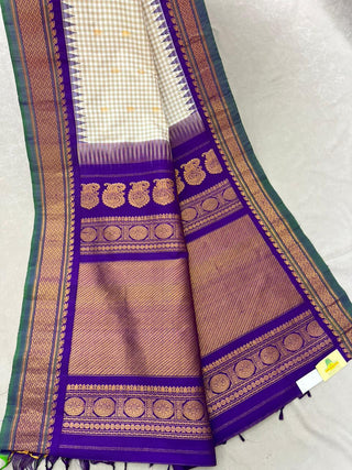 GADWAL PURE SILK GINGHAM CHECKS SAREE