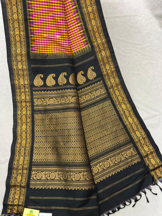 GADWAL PURE SILK GINGHAM CHECKS SAREE
