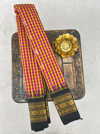 GADWAL PURE SILK GINGHAM CHECKS SAREE