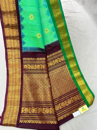 GADWAL PURE SILK HANDLOOM SAREE WITH GANGA JAMUNA BORDER