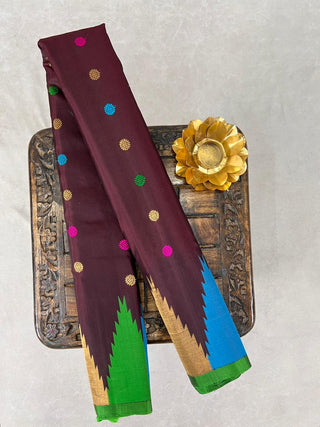 GADWAL PURE SILK TEMPLE BORDER HANDLOOM SAREE