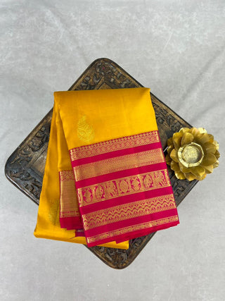 KANCHIPURAM PURE SILK KUTTU BORDER SAREE