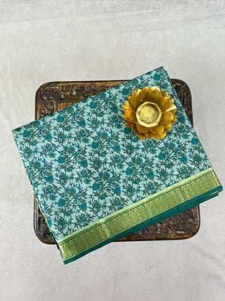 KANCHIPURAM PRINTED PURE SILK SAREE