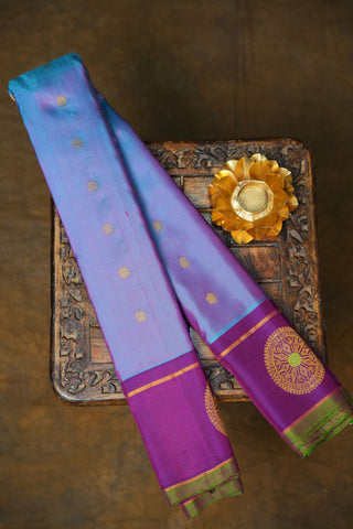 GADWAL PURE SILK GAP BORDER BUTTA HANDLOOM SAREE