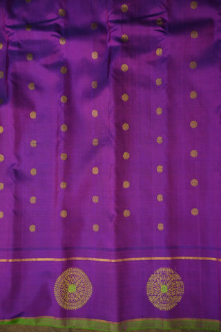 GADWAL PURE SILK GAP BORDER BUTTA HANDLOOM SAREE