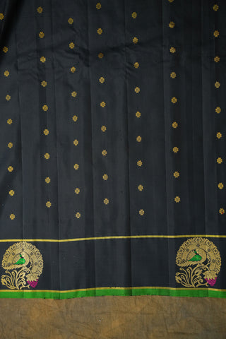 GADWAL PURE SILK GAP BORDER BUTTA HANDLOOM SAREE