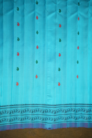 GADWAL PURE SILK THREAD BORDER MEENA BUTTA HANDLOOM SAREE