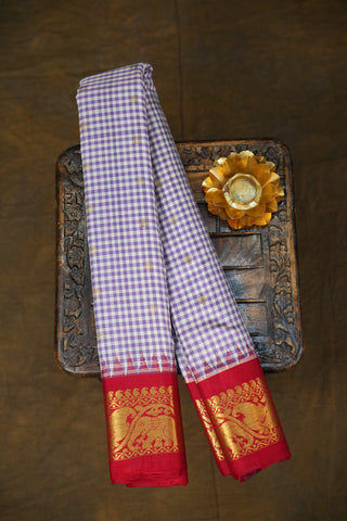 GADWAL PURE SILK GINGHAM CHECKS SAREE