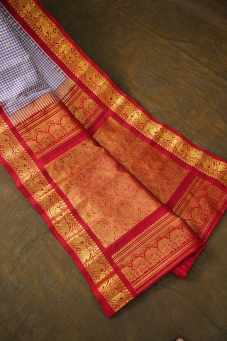 GADWAL PURE SILK GINGHAM CHECKS SAREE