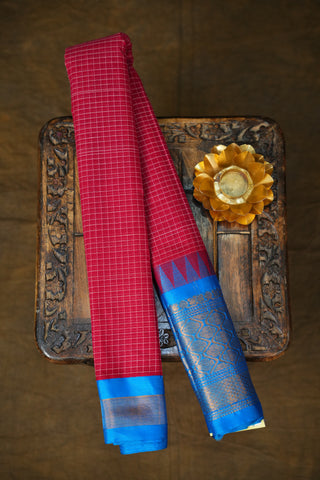 GADWAL PURE COTTON CHECKS SAREE