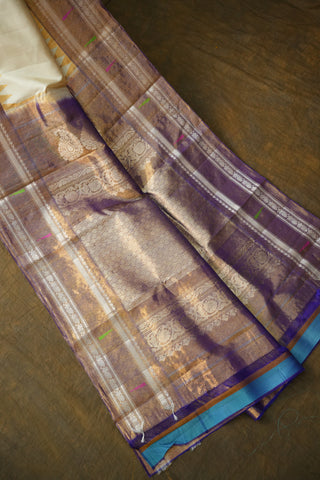 GADWAL PURE SILK TISSUE BORDER HANDLOOM SAREE