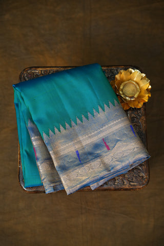 GADWAL PURE SILK TISSUE BORDER HANDLOOM SAREE
