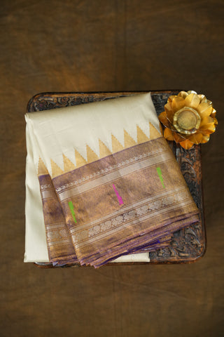 GADWAL PURE SILK TISSUE BORDER HANDLOOM SAREE