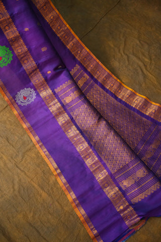 GADWAL PURE SILK GAP BORDER HANDLOOM SAREE