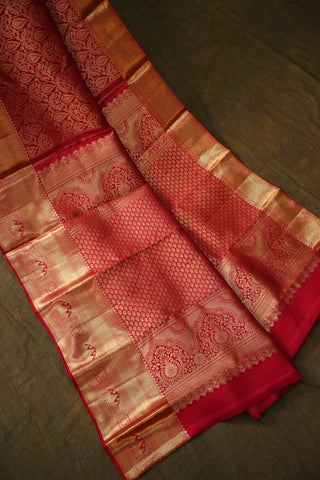 KANCHIPURAM PURE SILK BROCADE HANDLOOM SAREE