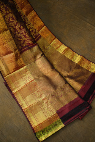 KANCHIPURAM PURE SILK BROCADE HANDLOOM SAREE
