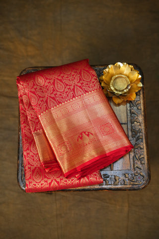 KANCHIPURAM PURE SILK BROCADE HANDLOOM SAREE