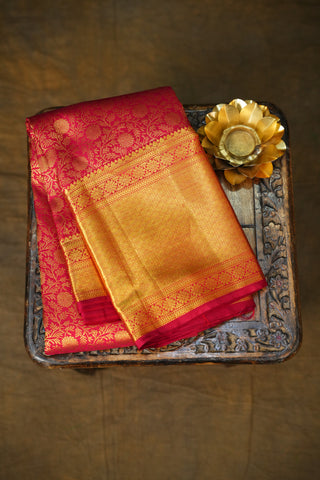 KANCHIPURAM PURE SILK BROCADE HANDLOOM SAREE