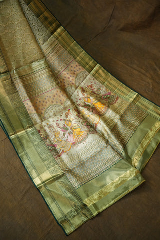 KANCHIPURAM PURE SILK TISSUE BROCADE SAREE