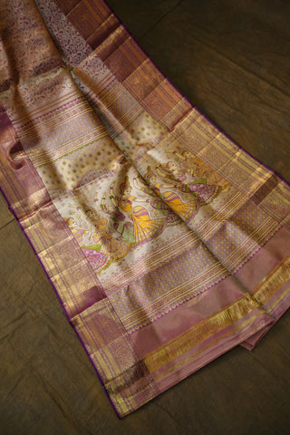 KANCHIPURAM PURE SILK TISSUE BROCADE SAREE