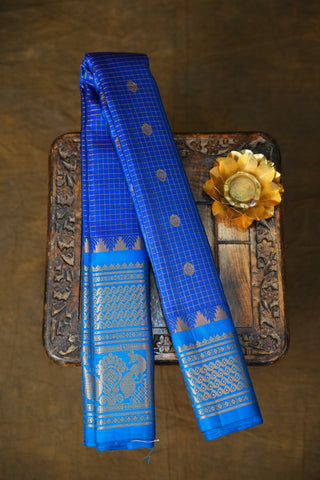 GADWAL PURE SILK CHECKS HANDLOOM SAREE