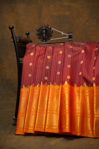 GADWAL PURE SILK CHECKS HANDLOOM SAREE