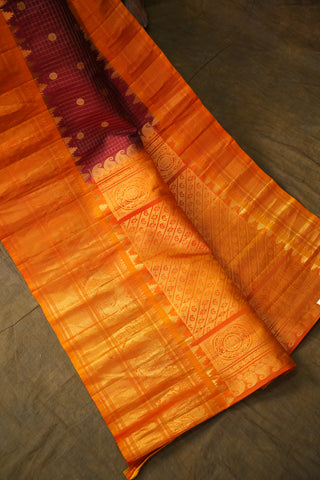 GADWAL PURE SILK CHECKS HANDLOOM SAREE