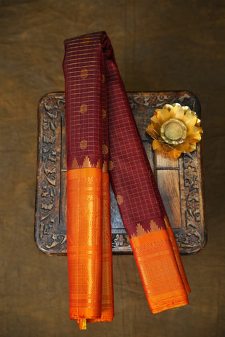 GADWAL PURE SILK CHECKS HANDLOOM SAREE
