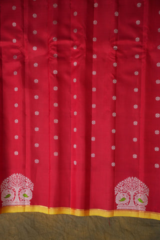 GADWAL PURE SILK GAP BORDER BUTTA HANDLOOM SAREE